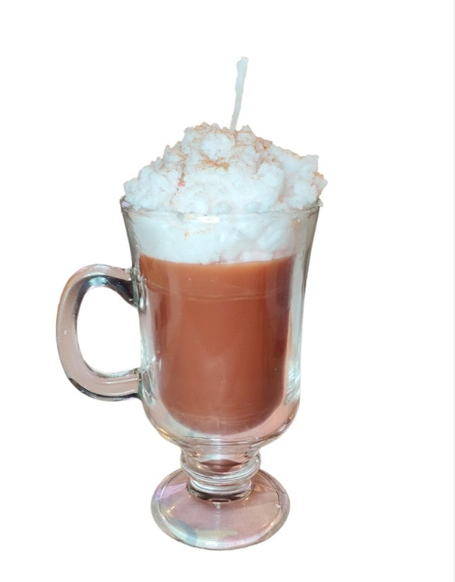 Cinnamon Frappe' candle with Peppermint Pieces