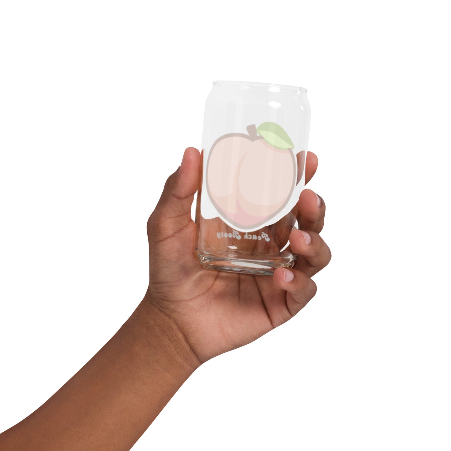 Peach Booty Can-shaped glass