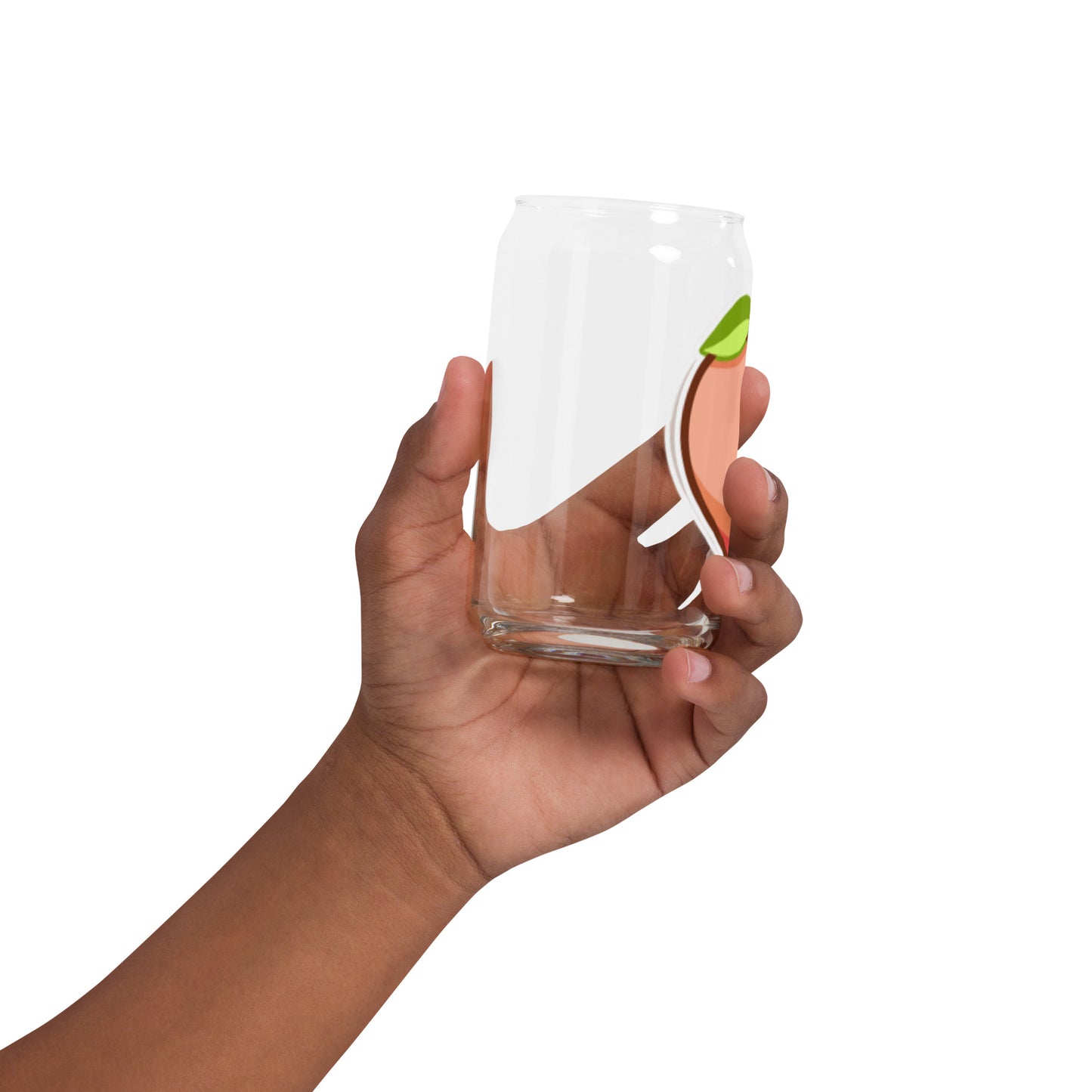 Peach Booty Can-shaped glass