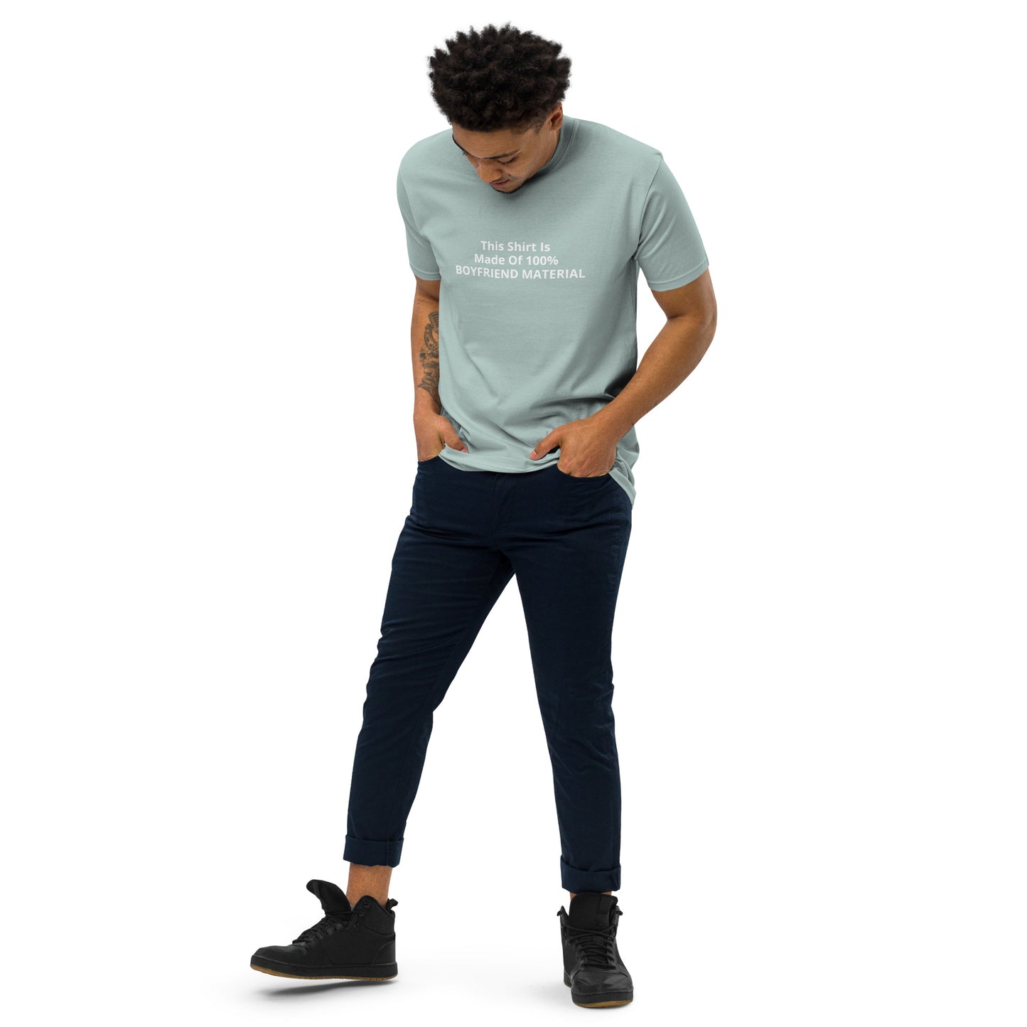 This Shirt Is Made Of 100% Boyfriend Material Men’s premium heavyweight tee