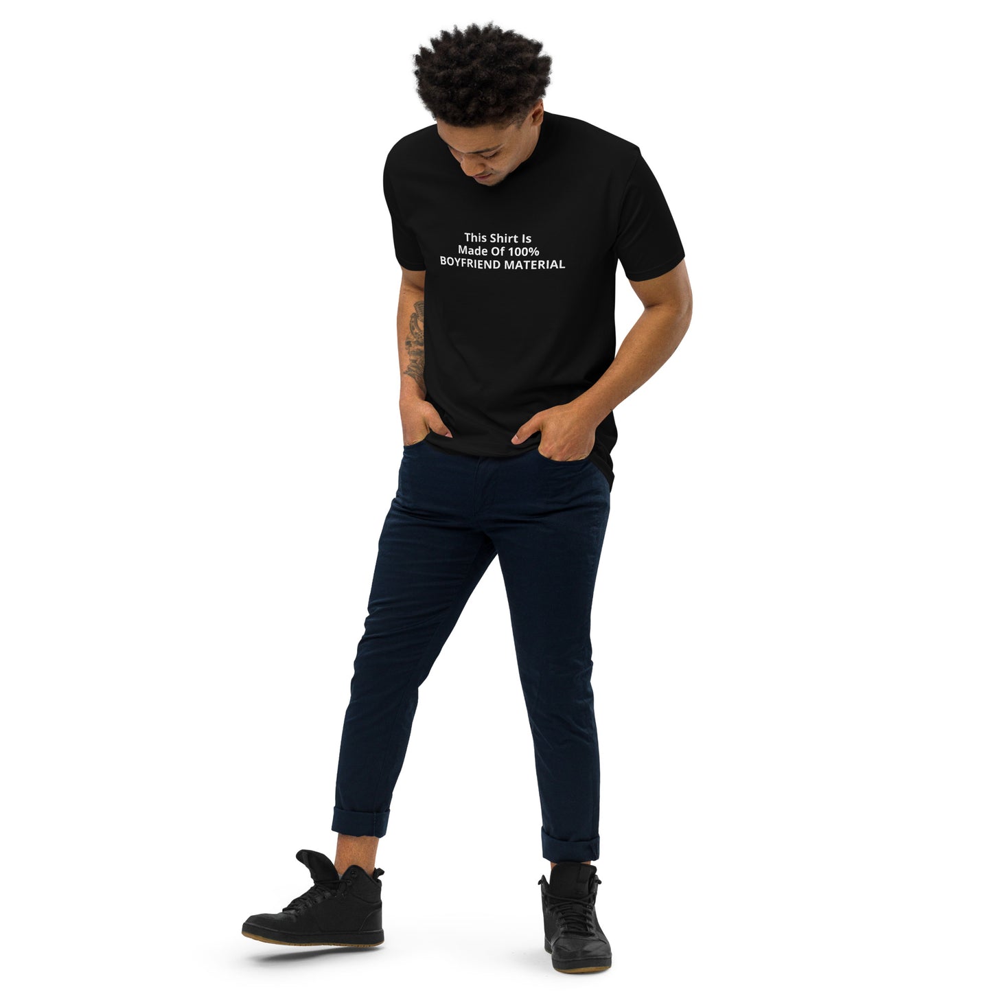 This Shirt Is Made Of 100% Boyfriend Material Men’s premium heavyweight tee