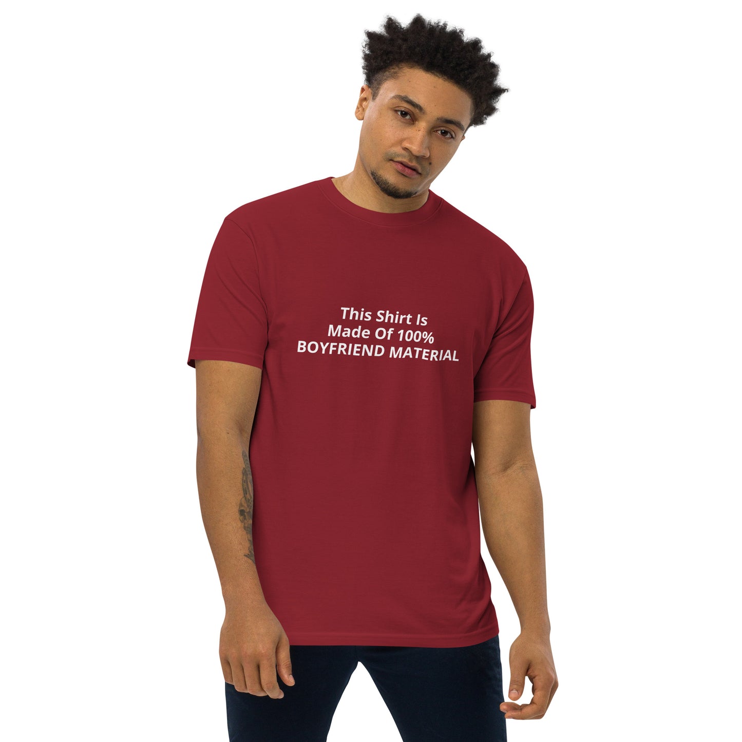 This Shirt Is Made Of 100% Boyfriend Material Men’s premium heavyweight tee