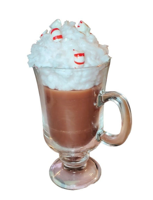 Cinnamon Frappe' candle with Peppermint Pieces