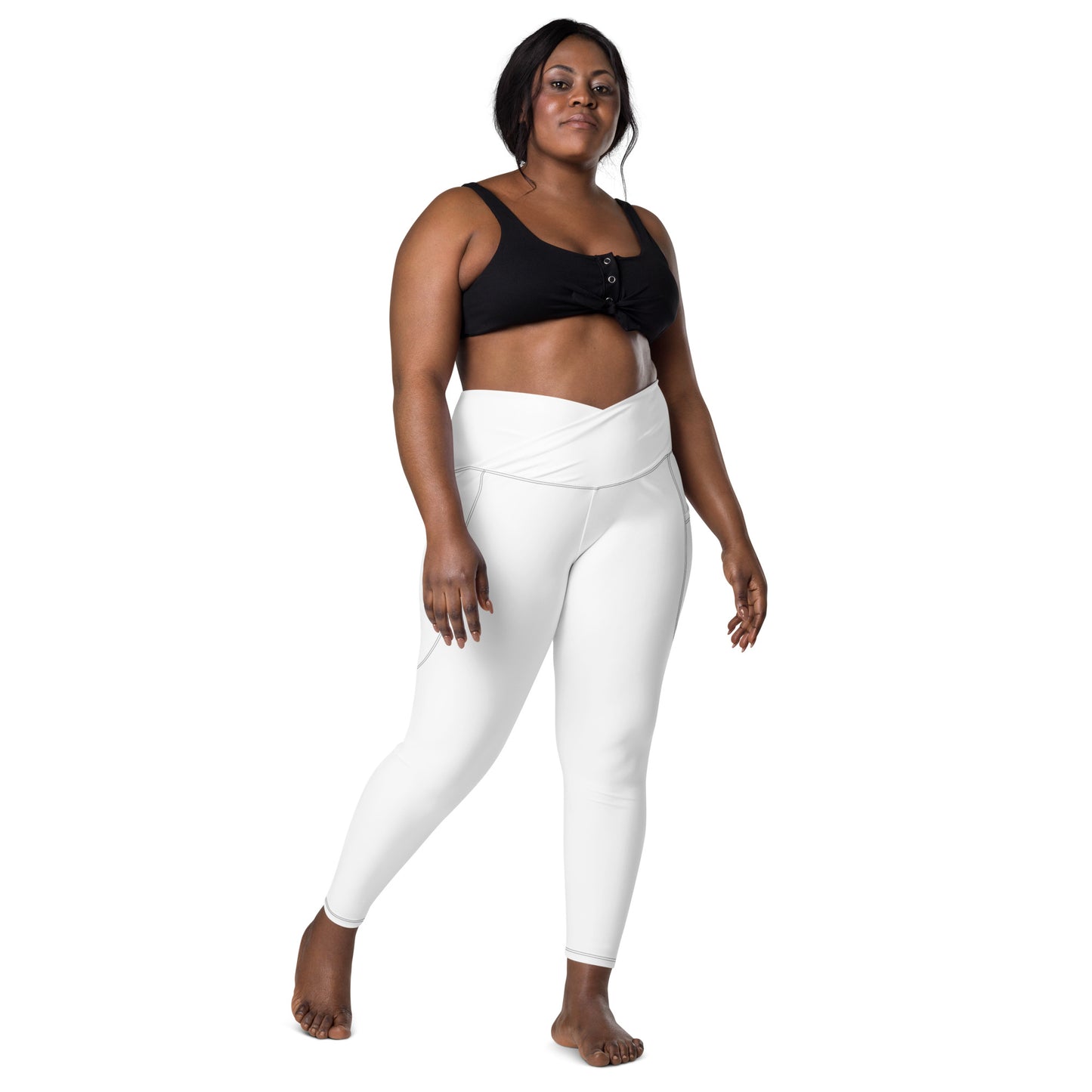 Peach Booty Crossover leggings with pockets