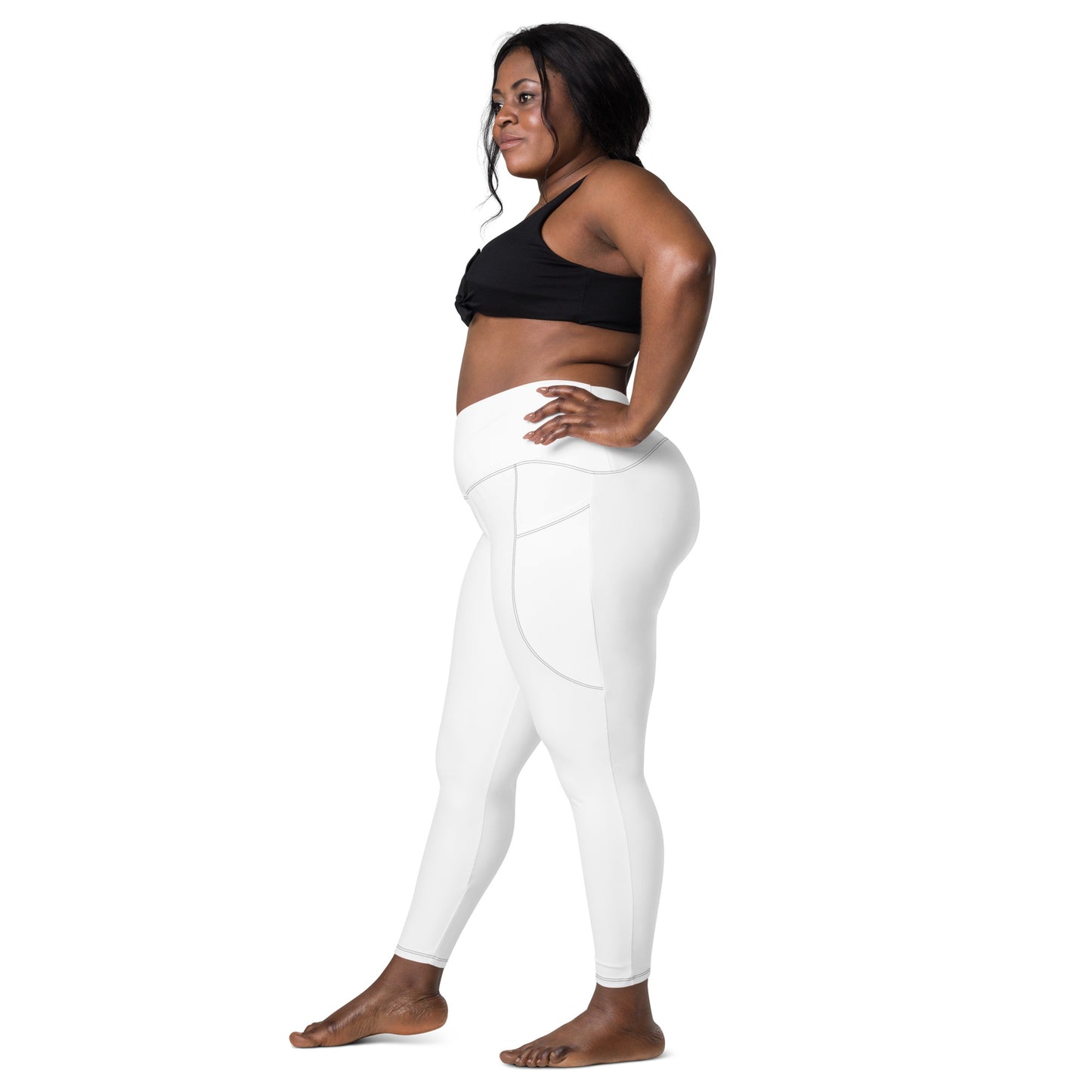 Peach Booty Crossover leggings with pockets