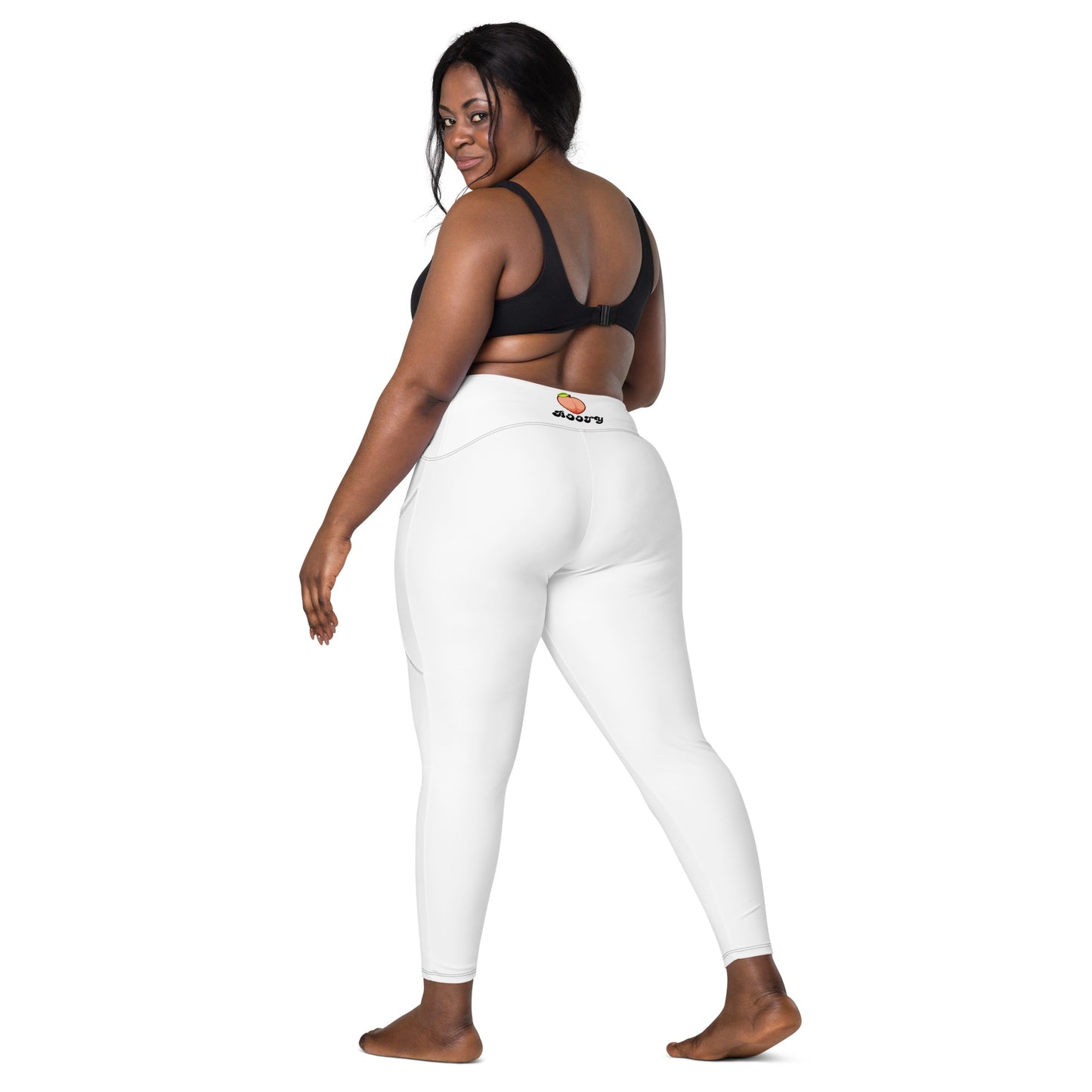 Peach Booty Crossover leggings with pockets