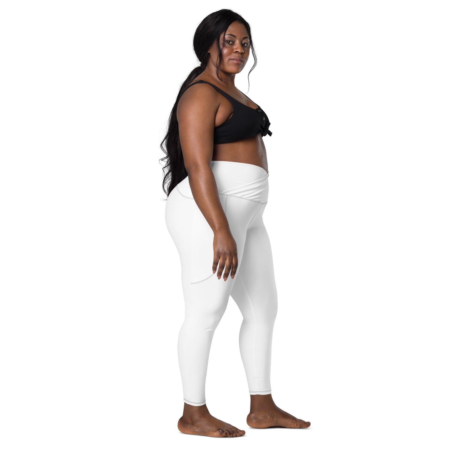 Peach Booty Crossover leggings with pockets