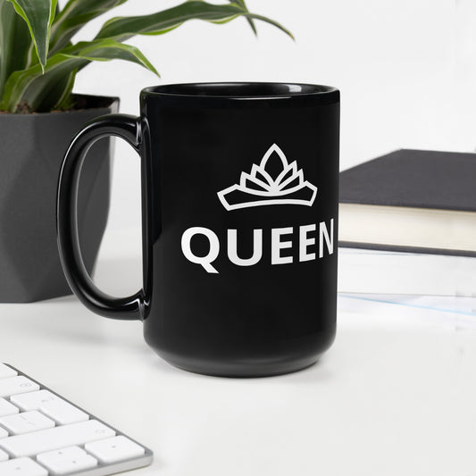 QUEEN Black Glossy Mug