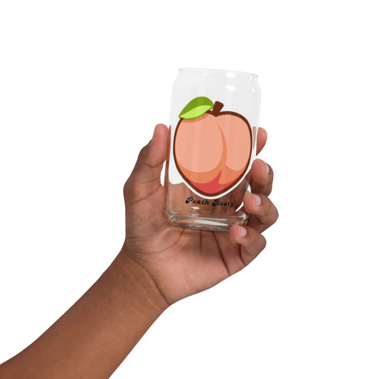 Peach Booty Can-shaped glass