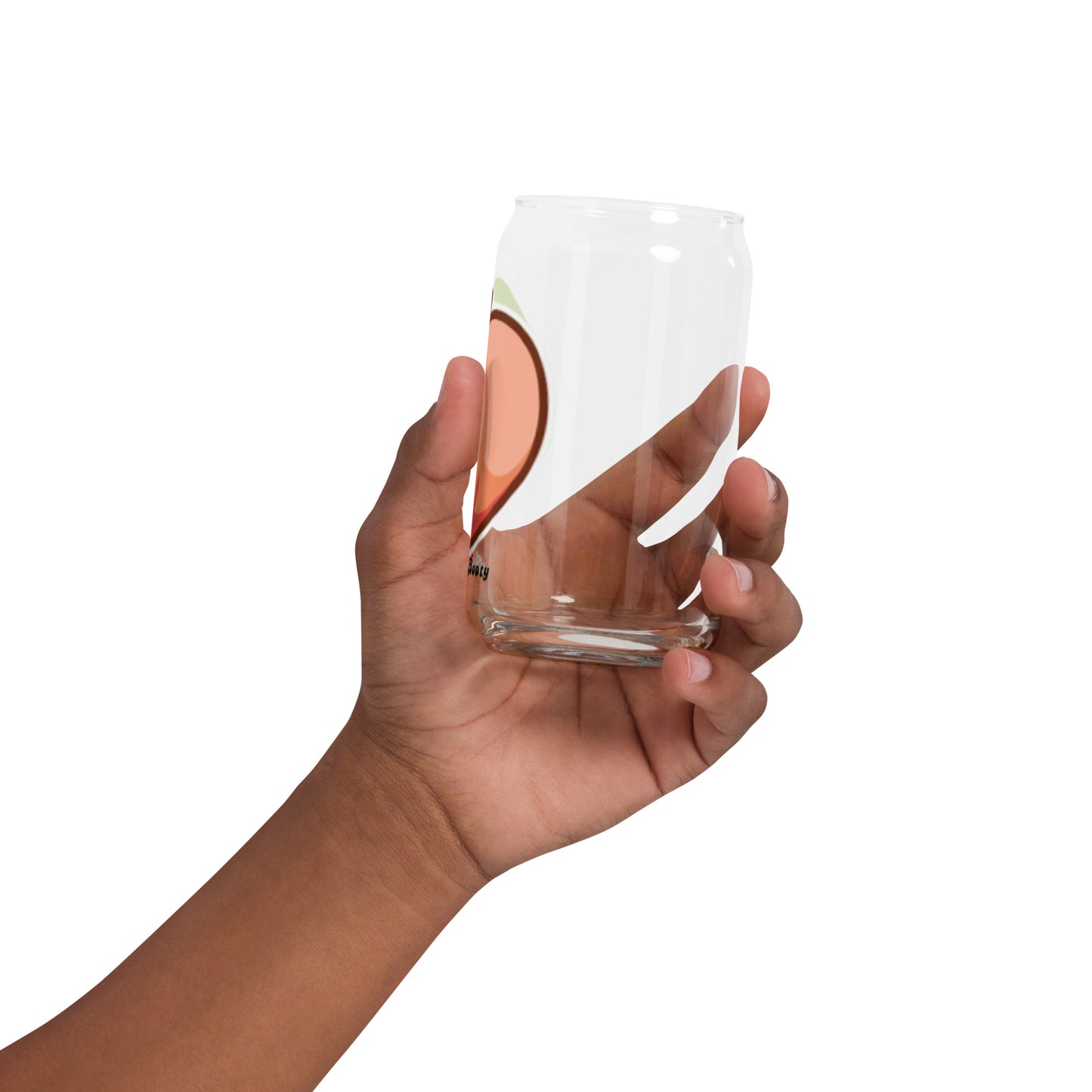Peach Booty Can-shaped glass