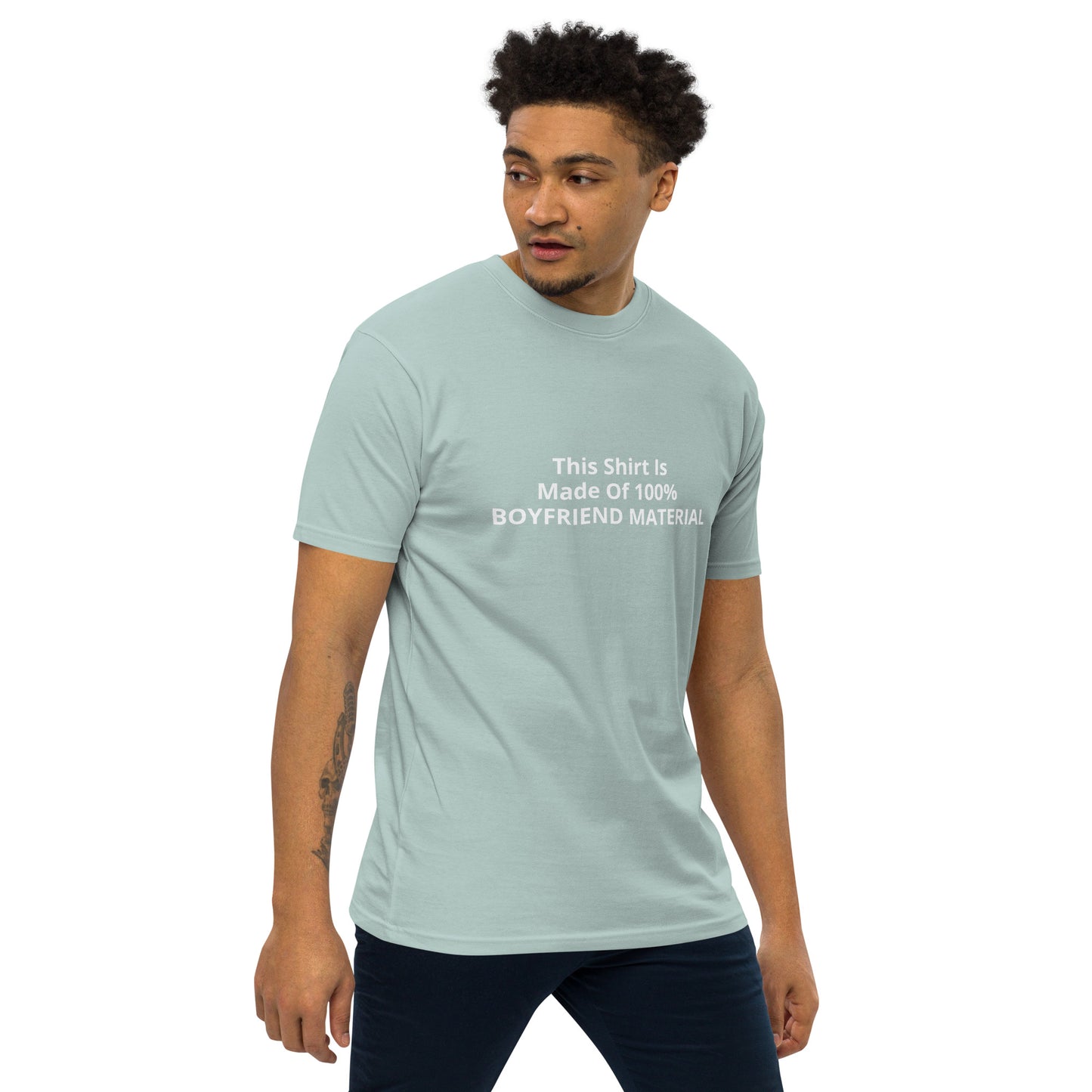 This Shirt Is Made Of 100% Boyfriend Material Men’s premium heavyweight tee