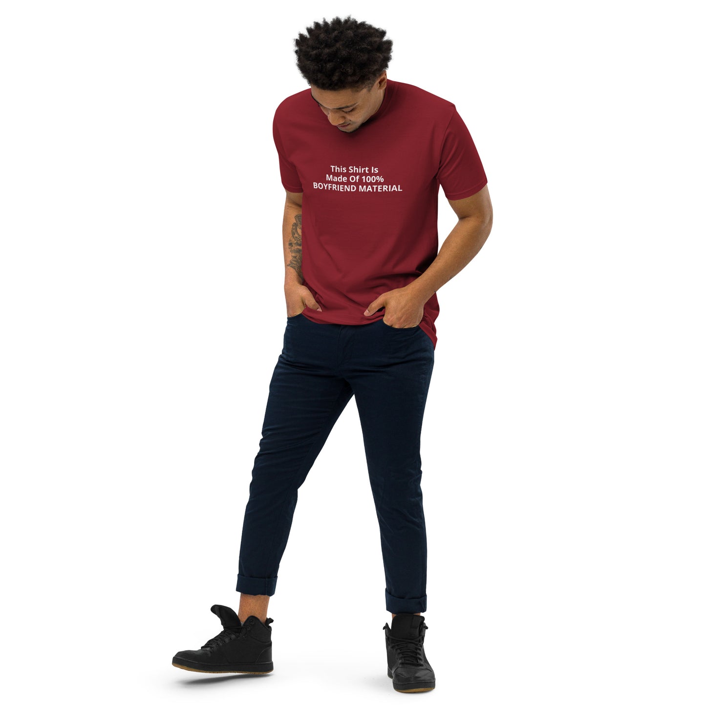 This Shirt Is Made Of 100% Boyfriend Material Men’s premium heavyweight tee