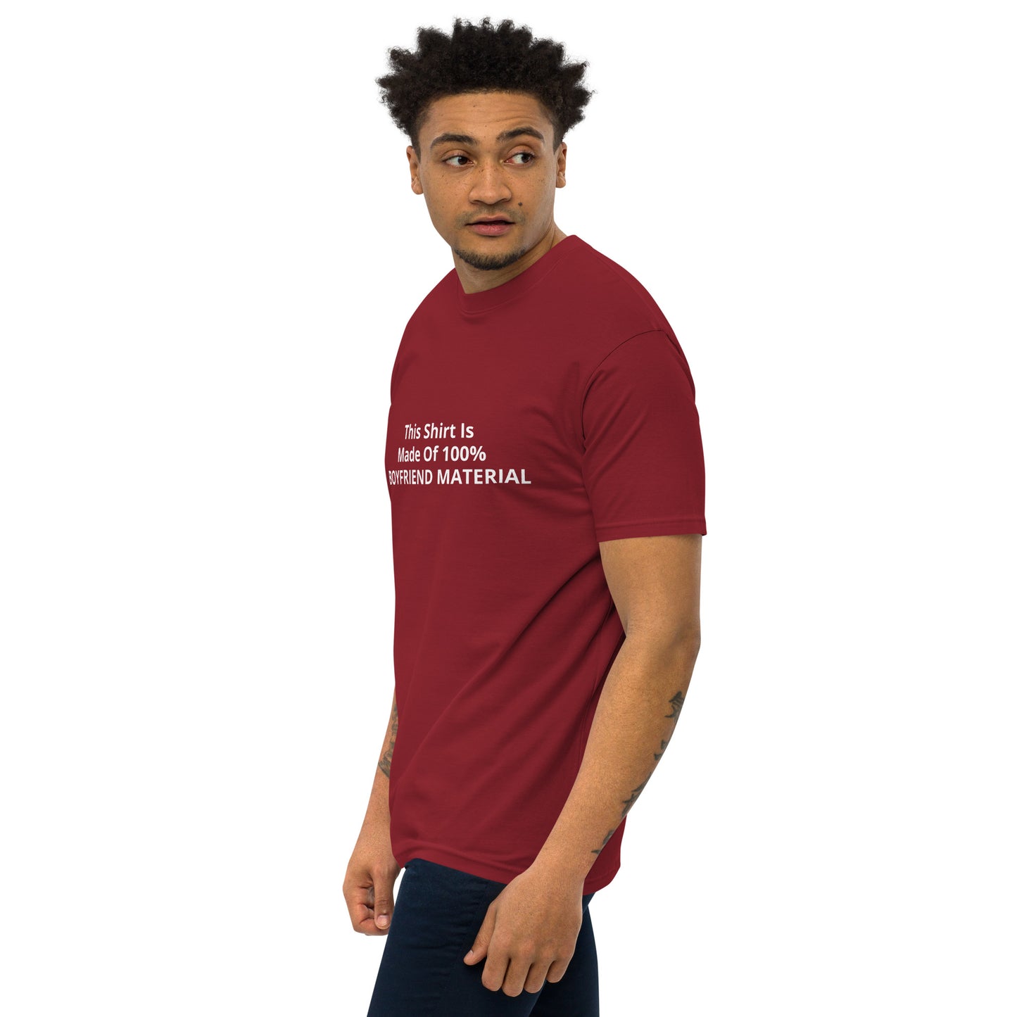 This Shirt Is Made Of 100% Boyfriend Material Men’s premium heavyweight tee