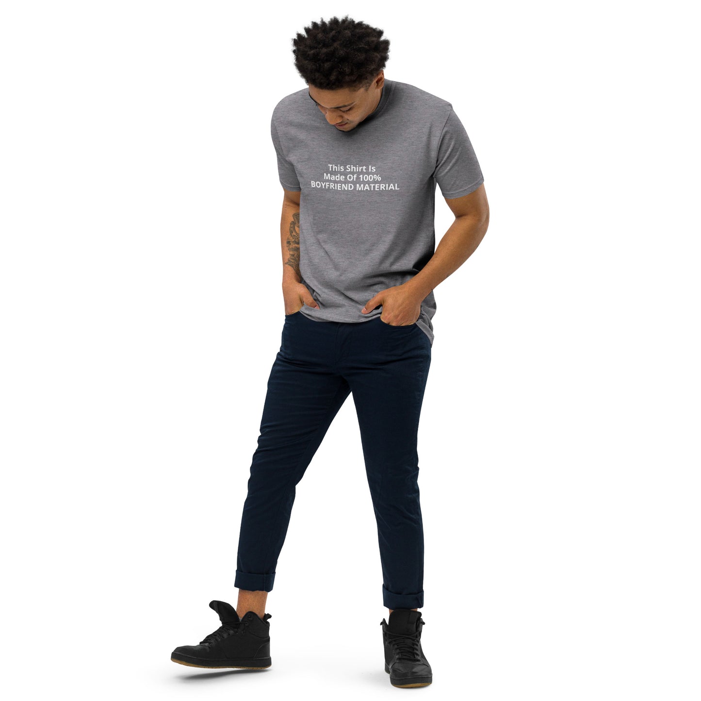 This Shirt Is Made Of 100% Boyfriend Material Men’s premium heavyweight tee