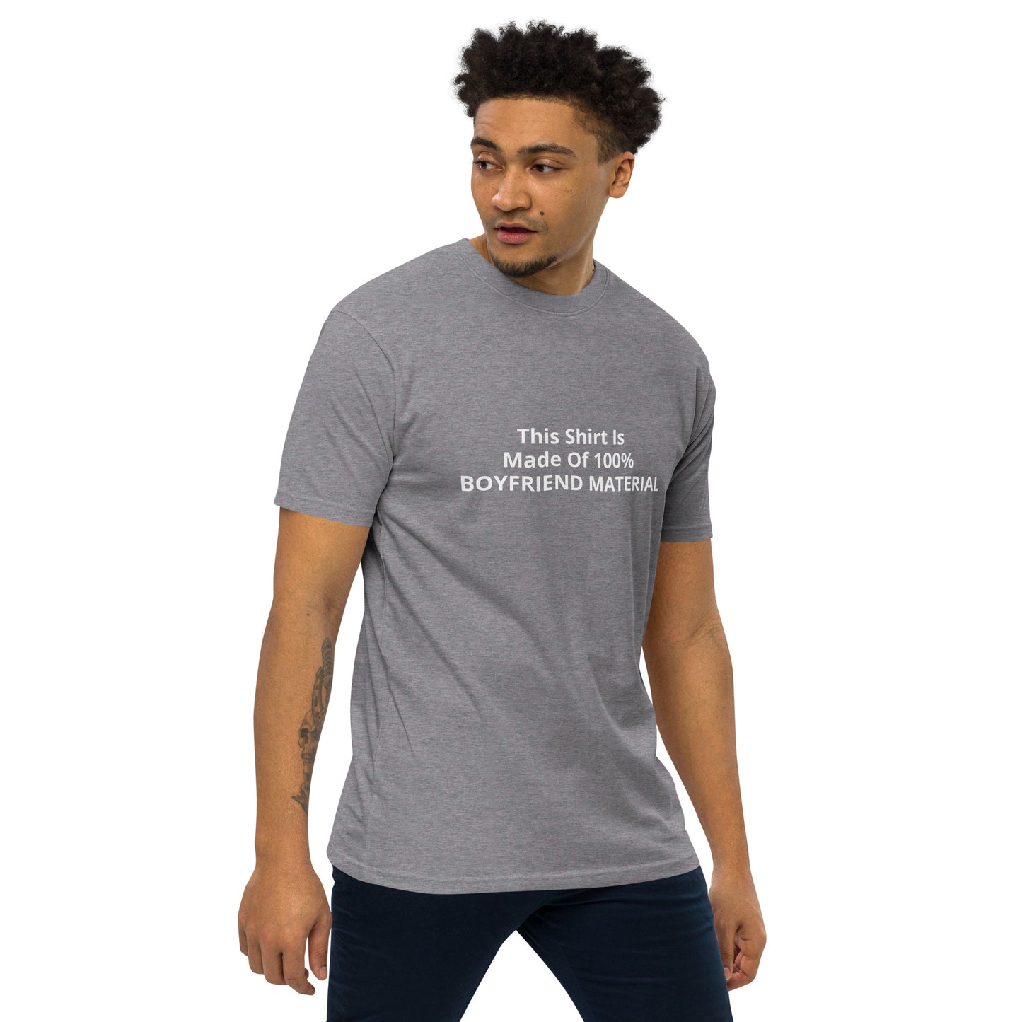 This Shirt Is Made Of 100% Boyfriend Material Men’s premium heavyweight tee