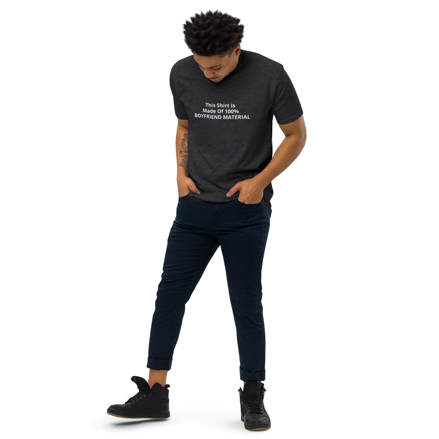 This Shirt Is Made Of 100% Boyfriend Material Men’s premium heavyweight tee