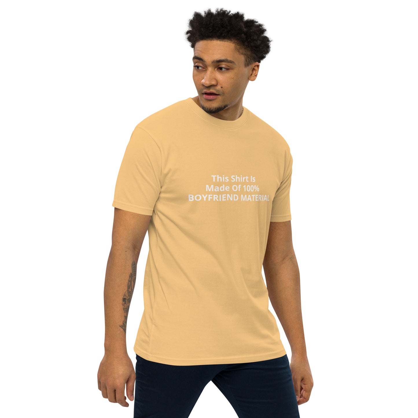 This Shirt Is Made Of 100% Boyfriend Material Men’s premium heavyweight tee