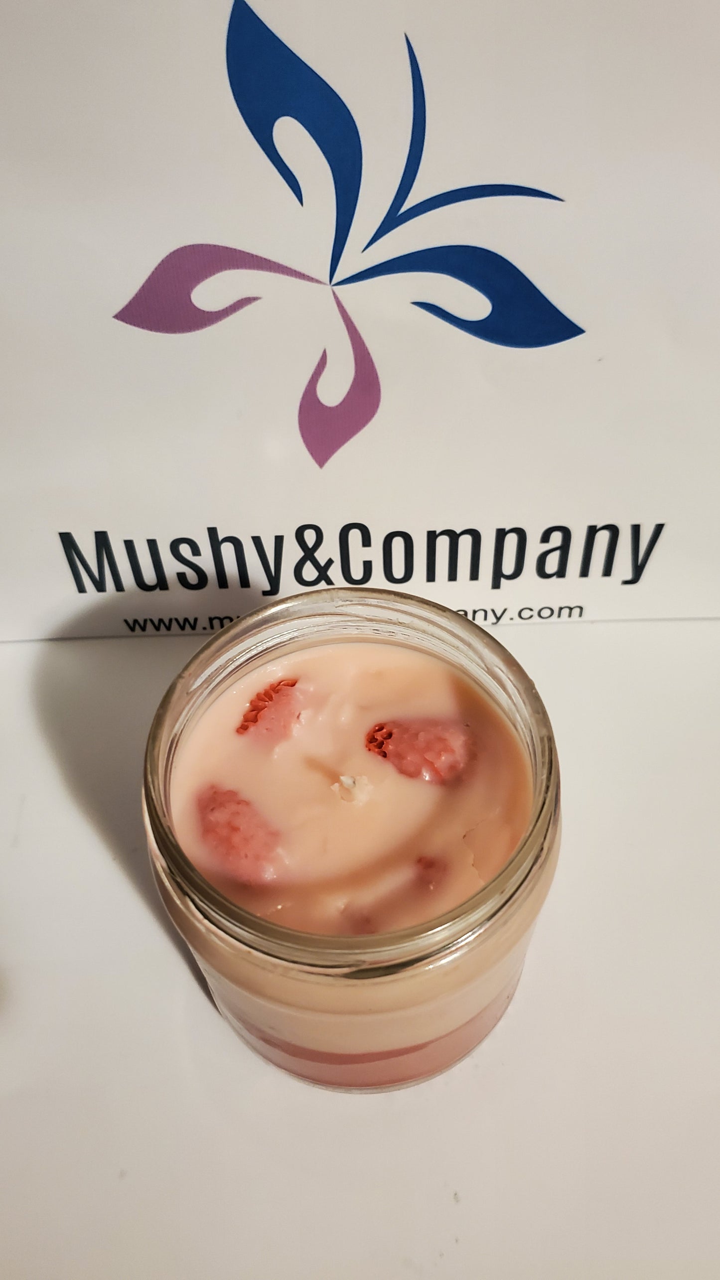 Strawberry Vanilla Scented Candle with Red Berries