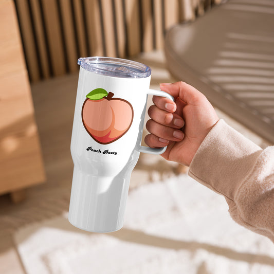 Peach Booty Travel mug with a handle