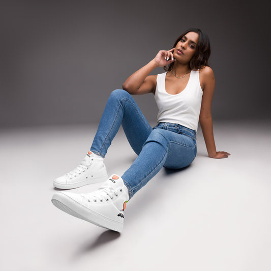 Peach Booty Women’s high top canvas shoes